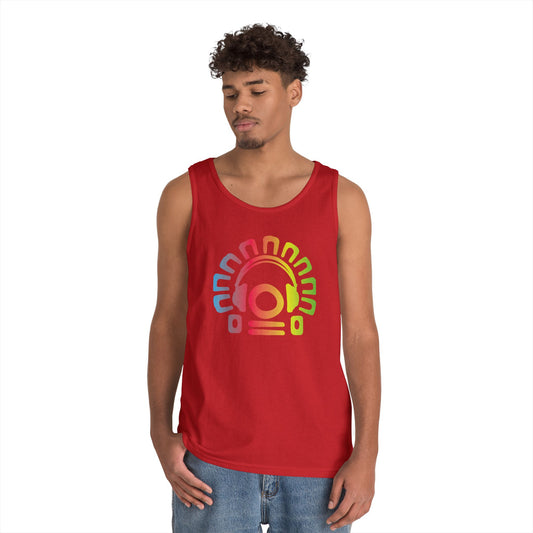 Débardeur Tribal Électrique Allure avec Écouteurs – Graphisme Musical, Unisexe, Tailles S-2XL