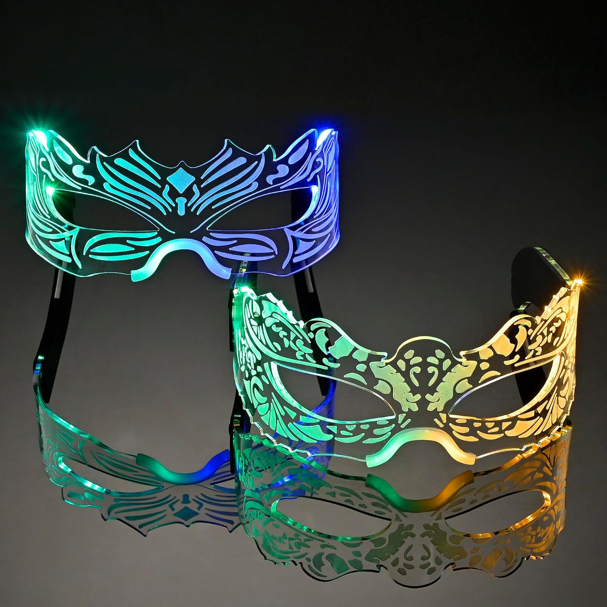 Electric Allure Neon Fright LED Rave Glasses – Halloween Light-Up Party Eyewear