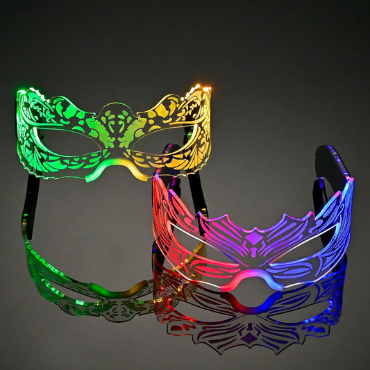 Electric Allure Neon Fright LED Rave Glasses – Halloween Light-Up Party Eyewear